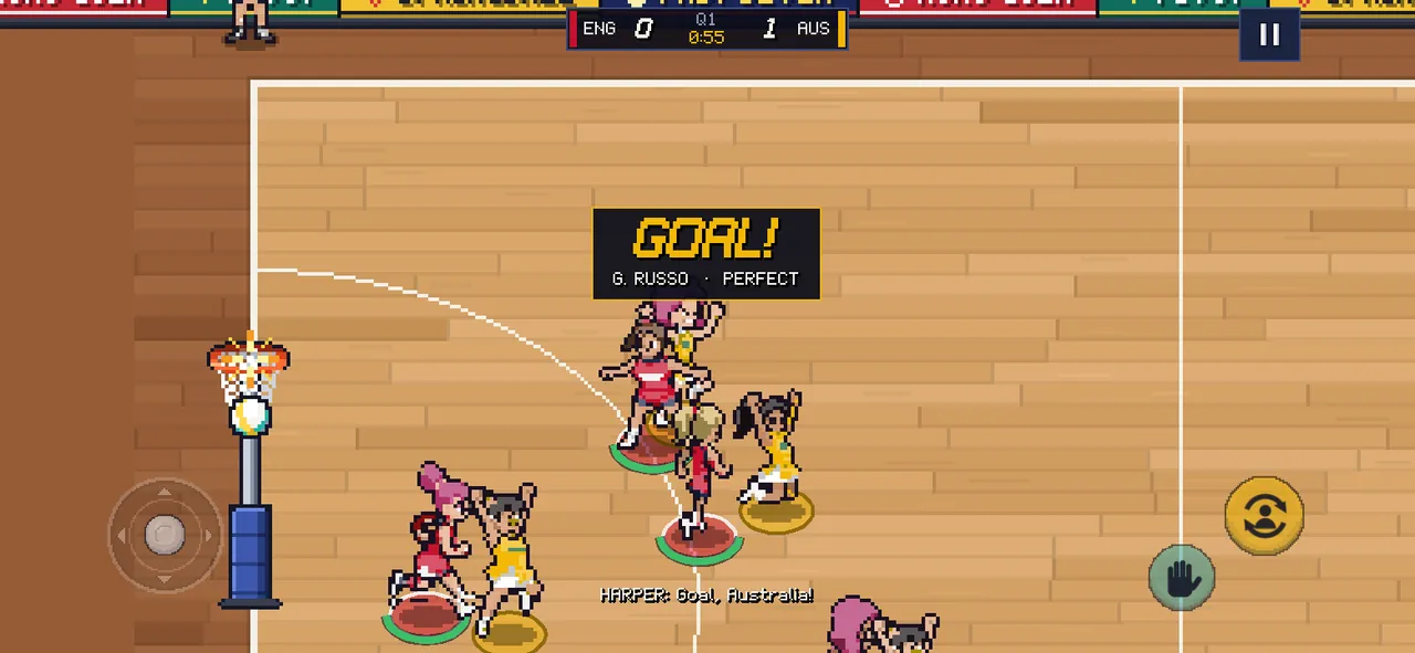 An in-play call as a subtitle at the bottom of the screen during a match.