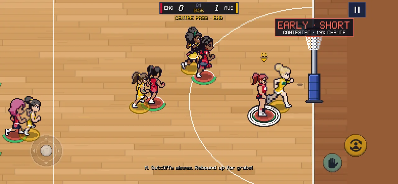 A missed shot: PERFECT · RIMMED OUT, CONTESTED · LONG RANGE · 70% CHANCE over the ring.