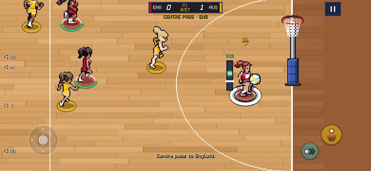 The shot meter beside the shooter at the post, showing an 83% chance.